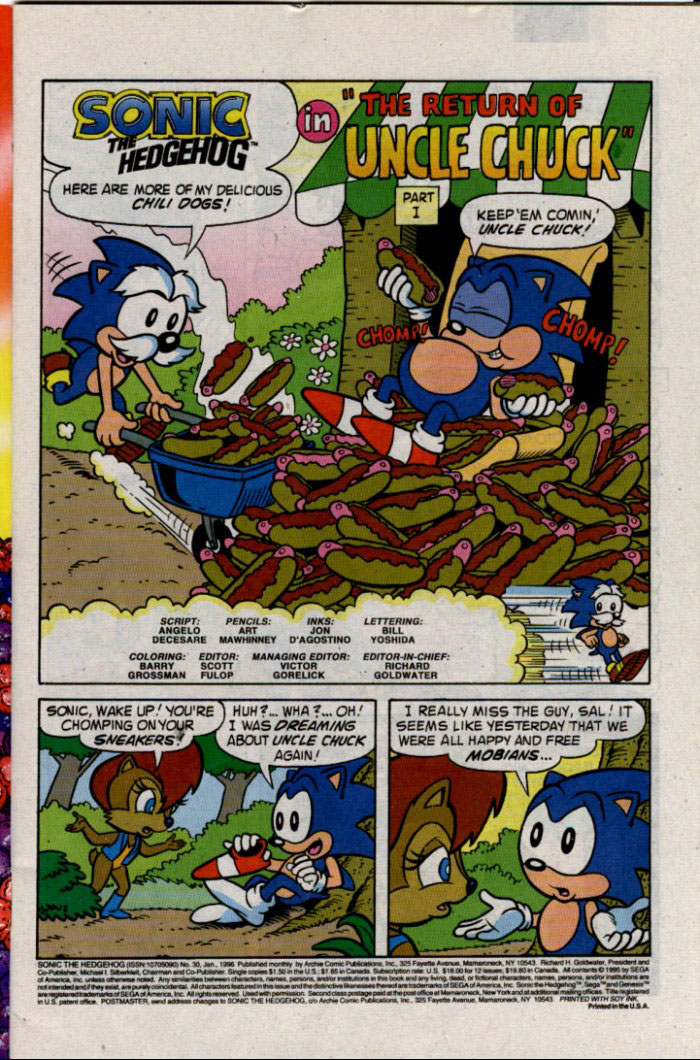 Sonic - Archie Adventure Series January 1996 Page 1